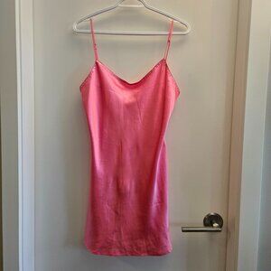 Pink Satin Slip Nightie with Sequin Detail